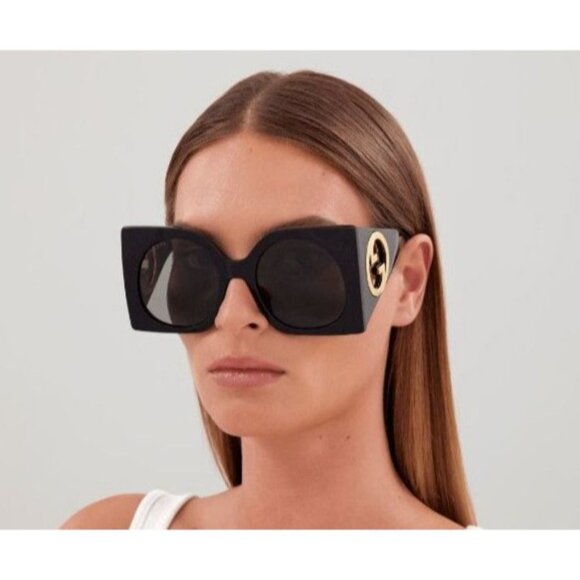 NEW GUCCI GG1254S 001 BLACK WOMEN SUNGLASSES GUCCI - Picture 1 of 10